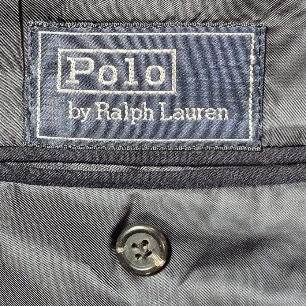 VTG Polo Ralph Lauren Men's 41 Navy Wool Blazer Gold Buttons USA Union Made